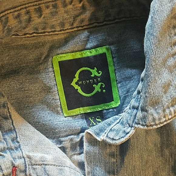 🌟Chambray / Jean Long-Sleeved Shirt - Picture 2 of 4